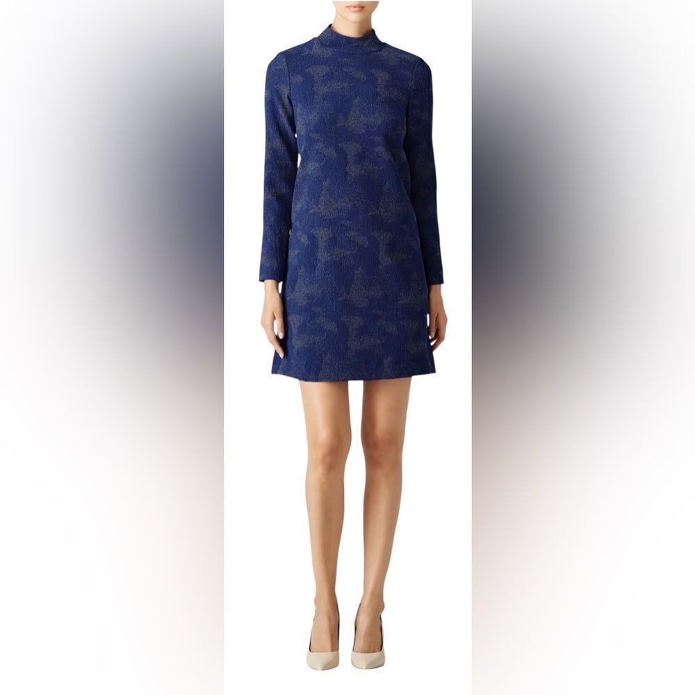 Hunter Bell Blue Polly Long Sleeve Mini Dress Size 4